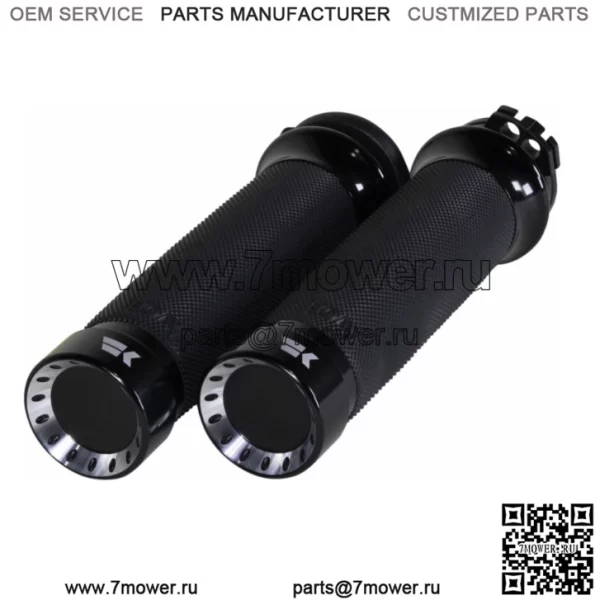 Пара ручек с контуром турбины Chrome Werks, черный тросик Harley Touring Softail 08+ (Для: Harley-Davidson)