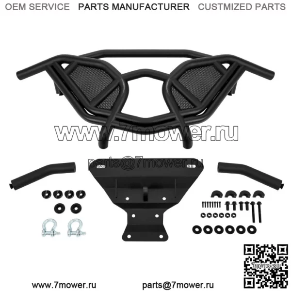 Задний готовый бампер с D-образным кольцом для Can-Am Maverick X3 2017-up с порошковым покрытием - Image 4
