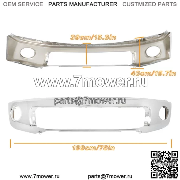 Передний бампер из хромированной стали для Toyota Tundra 2007, 2008, 2009, 2010, 2011-2013 годов - Image 2