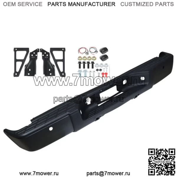 Черный задний бампер в сборе для Chevy Silverado 1500 2007-2013 годов с отверстиями для датчиков - Image 2