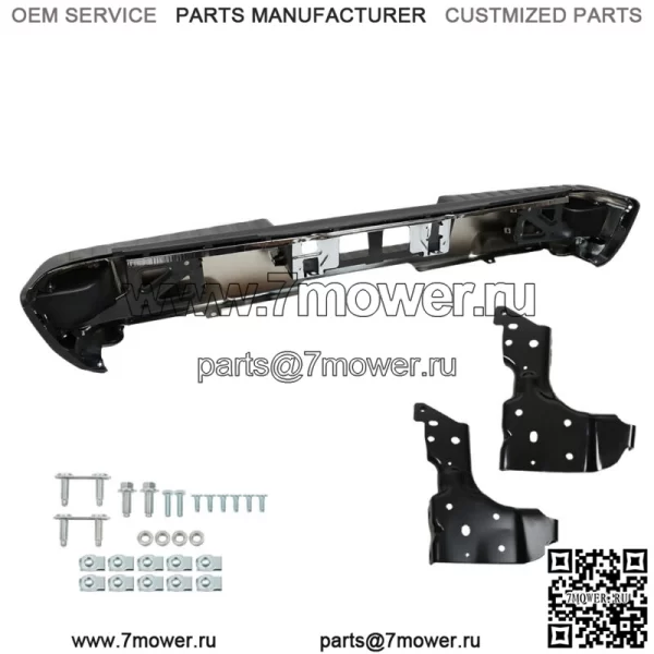 Хромированный задний бампер в сборе для Chevy Silverado Sierra 1500 W/Park 2014–2018 гг. - Image 3
