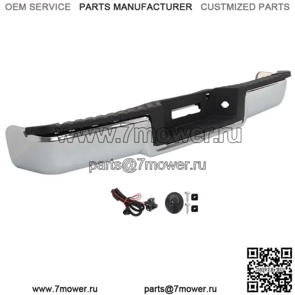 Для 2004-06 Ford F-150 Fleet Side Steel Chrome задний бампер без отверстий для датчиков - Image 2