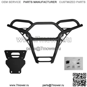 Сверхмощный передний бампер для Polaris RZR XP 900 (2011-14), морщинистый, черный (для: Polaris)