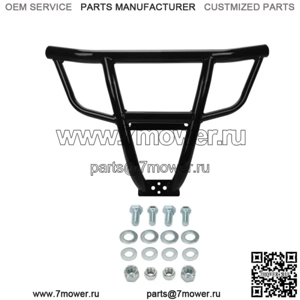 Черная защита переднего бампера подходит для Polaris RZR XP 1000 и Turbo 19-23 Steel (для: Polaris)
