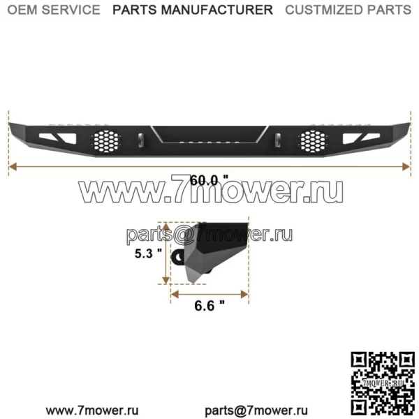 Задний бампер из толстого листового металла подходит для Polaris Ranger CREW XP 1000 2018-2023 годов (для: Polaris) - Image 2