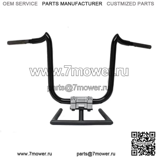 KST Kustoms Gloss Black 12-дюймовые рули Double Trouble Bars Harley FLTR Softail (Для: Harley-Davidson)