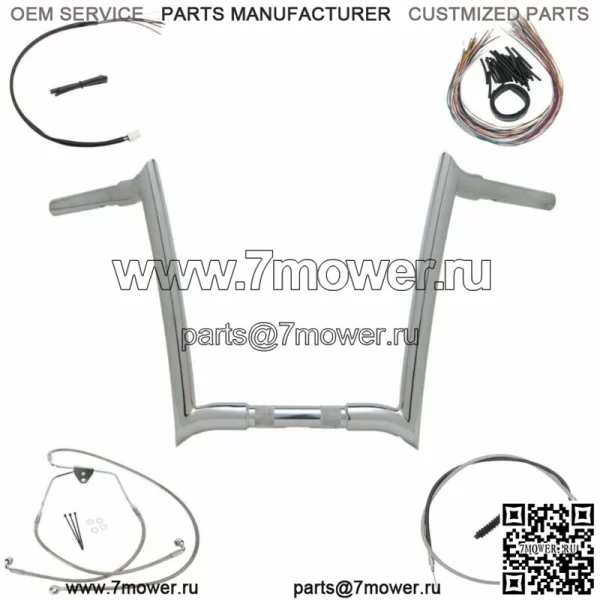 OEM Yaffe Chrome 12-дюймовый пакет Monkey Handlebar 2008-2013 Harley Road Glide King (Для: Harley-Davidson)