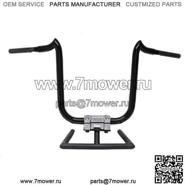 KST Kustoms Gloss Black 10-дюймовые рули Double Trouble Bars Harley FLTR Softail D (Для: Harley-Davidson)