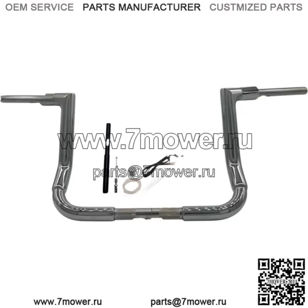 Комплект хромированного руля Flat Top 12" 2021-2022 Harley Touring FLH