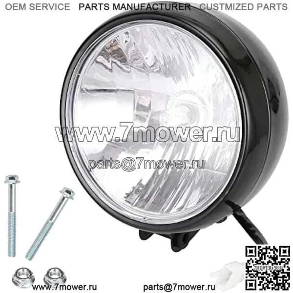 Мотоциклетная фара 12 В 35 Вт с крепежными болтами для 196cc 200cc Baja Warrior Massimo Trailmaster MB200 MB165 Hensim Motorsports Mini Bike Head Light в сборе, черные детали