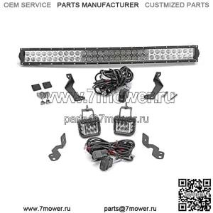Совместим с моделями Polaris RZR XP 1000 900. Верхняя крыша. Комплект кронштейна для крепления изогнутой светодиодной панели с комбинированным лучом, 32 дюйма, 180 Вт + 4-дюймовые кронштейны для крепления на стойке бокового светодиодного модуля, 60 Вт, с комплектом проводки.