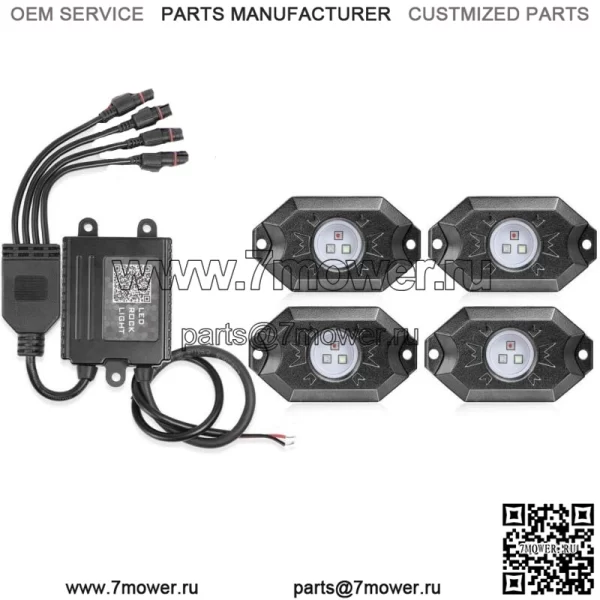 Для Can-am Maverick x3 RGB LED Rock Lights Беспроводная связь Bluetooth Chasing UTV 4-Pods