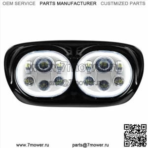 Белая светодиодная хромированная фара Halomaker двойного видения Harley FLTR 98-13 (Для: Harley-Davidson)