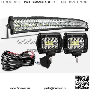 Для Kawasaki Teryx 800 750 Mule 610 4010 Крыша 50 "Светодиодная изогнутая световая панель + 4" капсулы (Для: более одного автомобиля)
