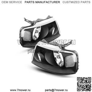Фары в сборе для Ford F-150 F150 2004-2008 гг., пара прозрачных ламп с черным корпусом (для: Ford F-150)