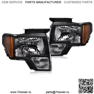 Черные лампы для фар слева и справа подходят для пикапа Ford F150 F150 2009-2014 годов (для: Ford F-150)
