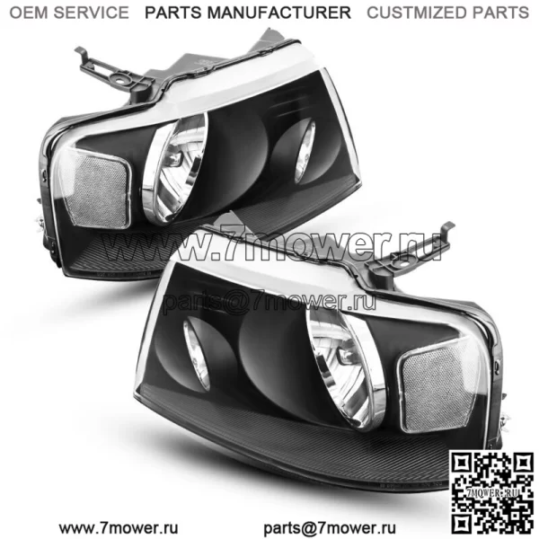 Пара фар для Ford F-150 F150 2004-2008 годов, черный корпус, лампы с прозрачными линзами, НОВЫЕ (для: Ford F-150)