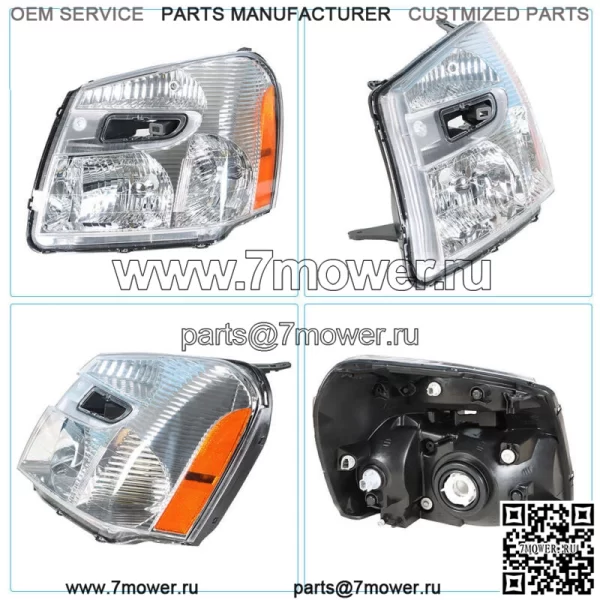 Левая галогенная фара для Chevy Equinox 2005-2009 годов в сборе, хромированный корпус, прозрачный - Image 2