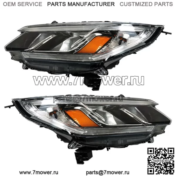 Фары водителя и пассажира в сборе для Honda CR-V 2015-16, галогенные с ДХО, прозрачные - Image 3