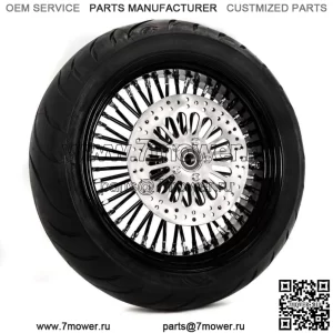 Black Out 18 X 3,5 48 Fat King Spoke Обод заднего колеса BW Пакет ротора с шинами Harley (Для: Harley-Davidson)