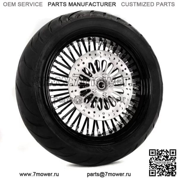 Black Out 18 X 3,5 48 Fat King Spoke Обод заднего колеса BW Пакет ротора с шинами Harley (Для: Harley-Davidson)