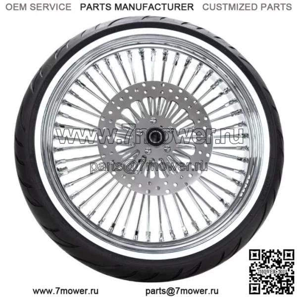 Переднее колесо 21 x 3,5 Chrome с 52 толстыми спицами Mammoth Fat Spoke WWW Tire 07-2020 Harley Softail (Для: Harley-Davidson)