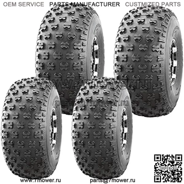 Комплект из 4 шин для вездеходов Utility ATV 22.5x10-8 и 25x12-9 для 05-16 John Deere GATOR TS/TE 4x2