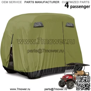 Чехол для 4-местной гольф-кары подходит для Yamaha EZGO Club Car 400D, армейский зеленый чехол