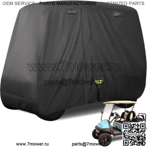 Черный чехол для гольф-кара для 2/4-местного автомобиля Yamaha EZGO Club с расширенной крышей 80 дюймов