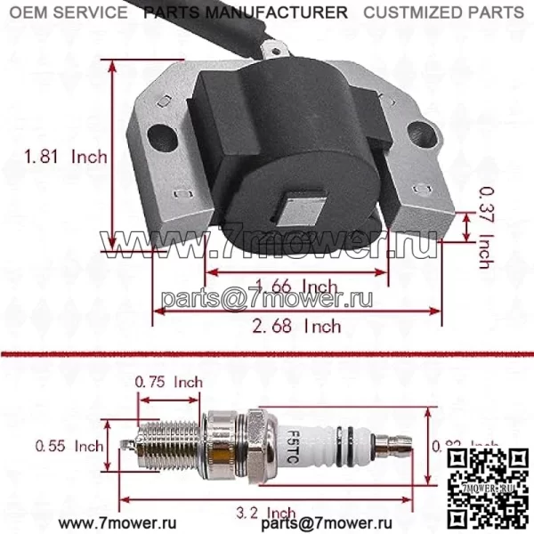 21171-7034 Катушка зажигания подходит для Kawasaki 21171-7001-7003-7006-7022-7024 21171-7037 Совместима с FH381V FH451V FH500V FH531V FH541V FH580V FH601V FH641V FH680V для Джон Дир MIA11064 AM133525 - Image 4