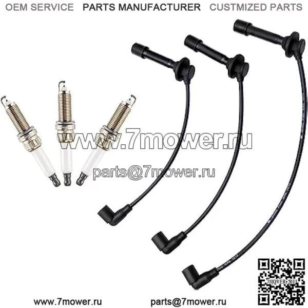 Комплект проводов и свечей зажигания MIA11722 MIA11723 MIA11724 Совместимо с John Deere 825i 825i S4, расширенная версия (3 шт.) XTPTFABS
