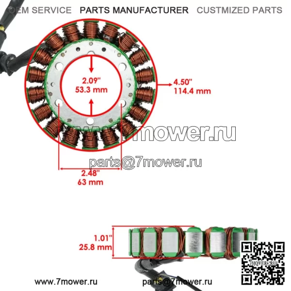 Статор для Honda TRX400FW Fourtrax Foreman 4X4 1995 1996 1997 1998 1999 2000 01 (Для: Honda FourTrax Foreman 400) - Image 2