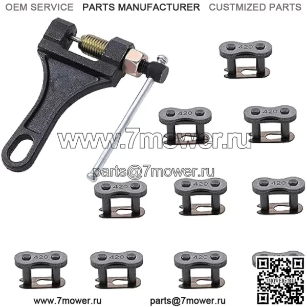 420 Chain Master Connect Link Breaker для Coleman CT200U BT200X Baja 196 212cc Mini Bike Go Kart TaoTao Coolster Ice Bear Suzuki SSR TTR CRF 50 70 90 110 125cc Pit Dirt Bike 4 Wheeler ATV Запчасти