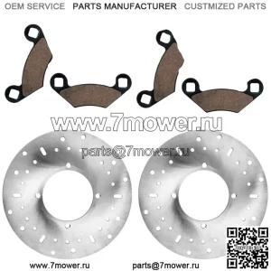 2 ротора переднего тормозного диска и колодки для Polaris Sportsman 800 4X4 6X6 2005-2014 (Для: Polaris Sportsman 800)