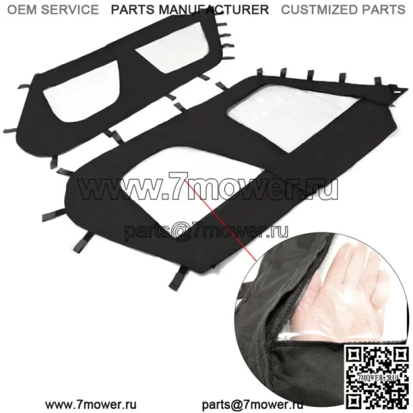 Комплект мягкой верхней дверцы для 4-местных моделей UTV Kawasaki Teryx4 2012-2021 гг. (Для: Kawasaki Teryx4 800) - Image 3