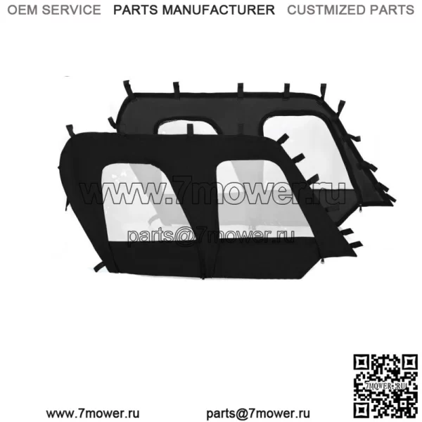 НОВЫЕ ЧЕРНЫЕ + ПРОЗРАЧНЫЕ мягкие верхние двери для 4-местных моделей UTV Kawasaki Teryx4 2012-2021 гг. (Для: Kawasaki Teryx4 800)