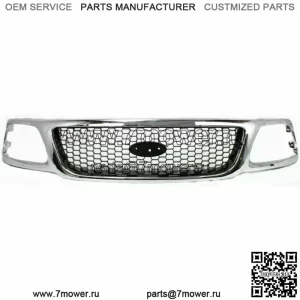 Новинка подходит для Ford F-150 F-250 1999-2003 годов, решетка радиатора с сотовой хромированной вставкой, черная вставка (для: Ford F-150)