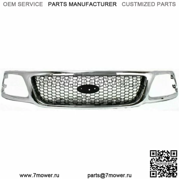 Новинка подходит для Ford F-150 F-250 1999-2003 годов, решетка радиатора с сотовой хромированной вставкой, черная вставка (для: Ford F-150)