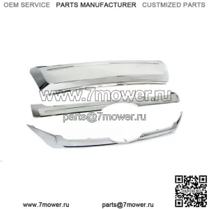 Подходит для 2011-2014 Ford Edge, передняя верхняя, центральная и нижняя отделка решетки радиатора, хром, 3 шт.