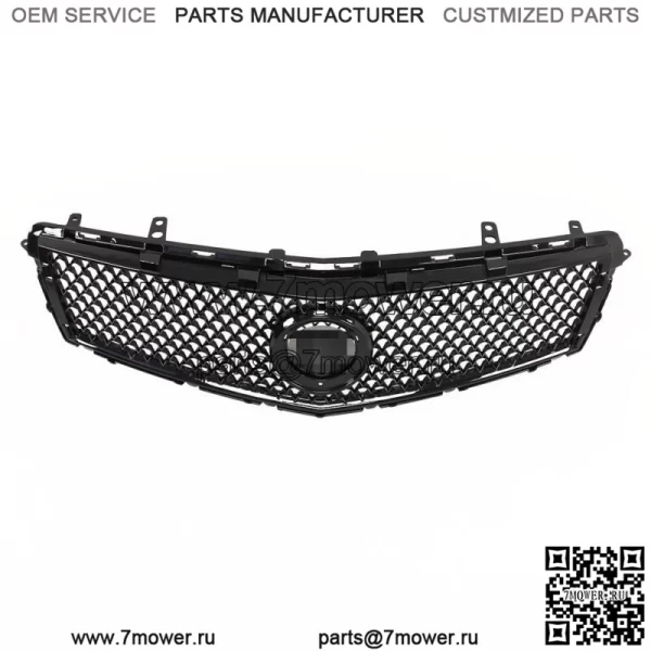 Решетка переднего бампера Cadillac ATS 2013 2014, сетчатая, глянцевая, черная - Image 2