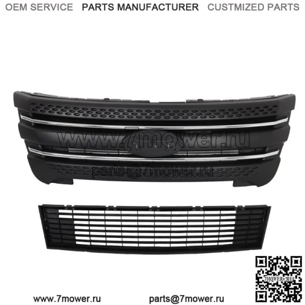 Для Ford Explorer 2011 2012 2013-2015 верхняя часть переднего бампера + нижняя решетка в сборе - Image 3
