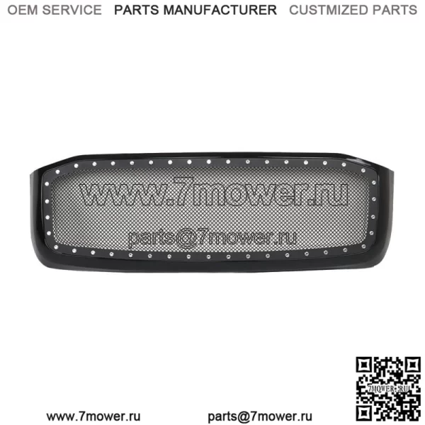 Черная передняя решетка капота на Dodge Ram 1500 2006 2007-2008 годов с черной сеткой - Image 3