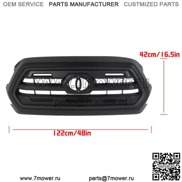 Решетка переднего верхнего бампера для Toyota Tacoma 2016-2021, матовая черная 53100-04540 - Image 2
