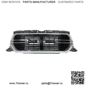 Передняя верхняя решетка радиатора для Ram 1500 2019-2022 гг., хромированная + черная отделка с основанием решетки