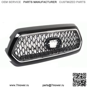 Решетка переднего бампера серая для Toyota Tacoma TRD 2019-2021 гг. с хромированной отделкой