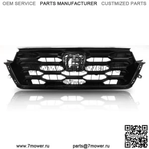 Передняя верхняя решетка радиатора с хромированной отделкой для Honda CRV Honeycomb Gloss Black, 2023-2024 гг.
