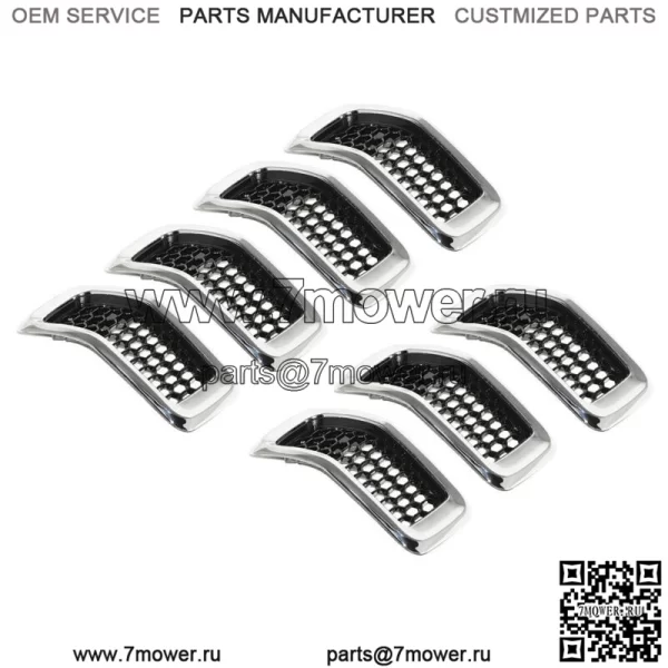 Подходит для Jeep Cherokee 2014-2018 7X хромированные черные сотовые сетчатые вставки в решетку - Image 2