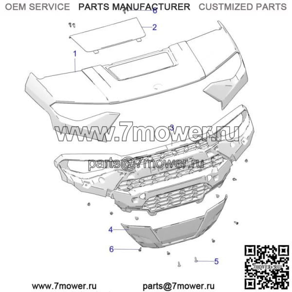 Центральный капот Polaris, черный глянцевый, оригинальная деталь OEM 5454492-070 (для: Polaris) - Image 2