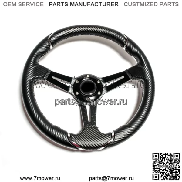 Рулевое колесо Club Car Precedent Golf Cart 13 дюймов из углеродного волокна с адаптером - Image 4