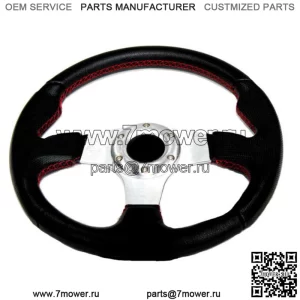 Для Polaris RZR 550 800 900 1000 320 мм рулевое колесо серебристого цвета с красной строчкой